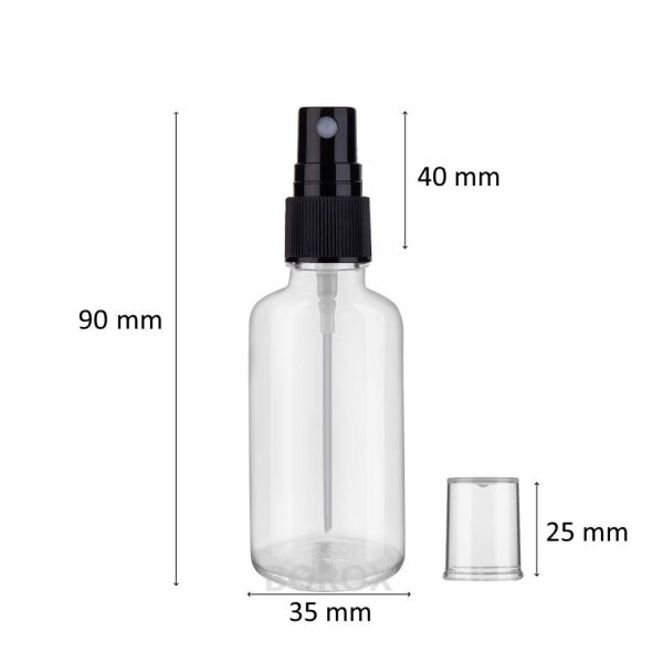 Borox Cam Sprey Şişesi 50 ml - Spreyli Kolonya Şişe 50 cc - 100 Adet Toptan