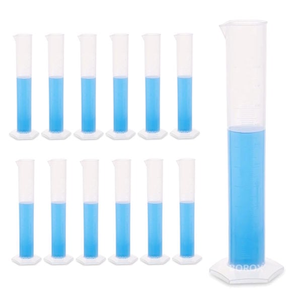 Borox Plastik Mezür 1000ml - Uzun form Kabartma Skala 12 Adet Toptan