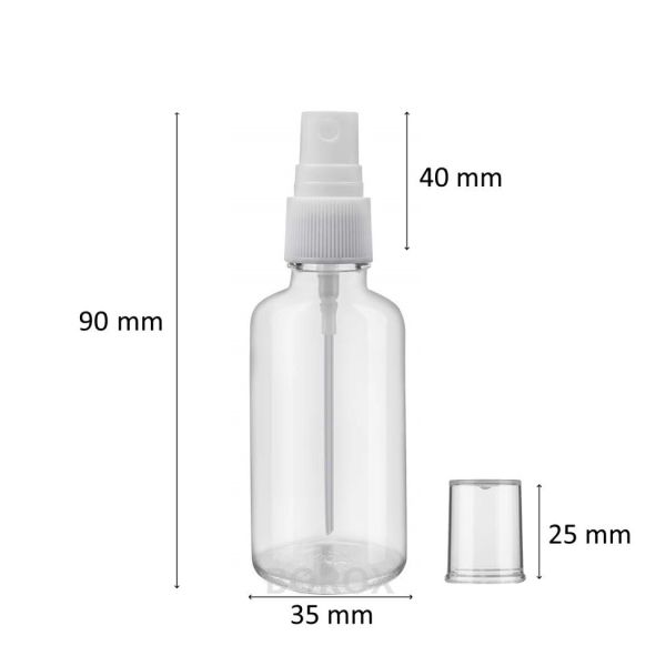 Borox Cam Sprey Şişesi 50 ml - Spreyli Kolonya Şişe 50 cc - 100 Adet Toptan