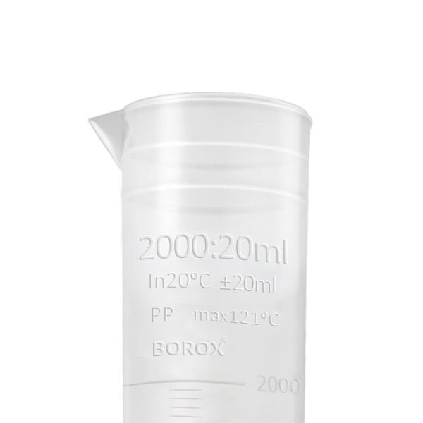 Borox Plastik Mezür 2000ml - Uzun form Kabartma Skala 5 Adet Toptan