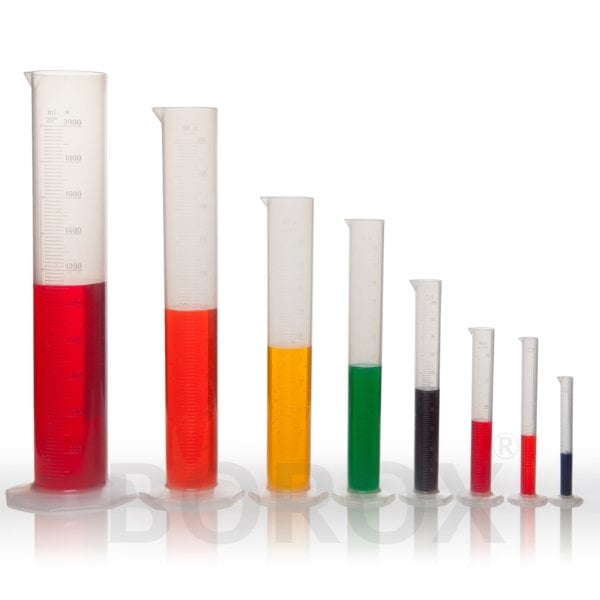 Borox Plastik Mezür 2000ml - Uzun form Kabartma Skala 5 Adet Toptan