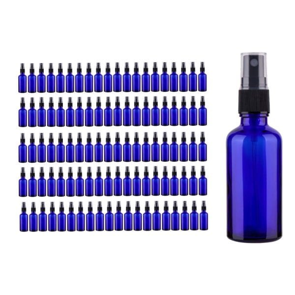 Borox Mavi Cam Sprey Şişesi 50 ml - Spreyli Kolonya Şişe - 100 Adet Toptan