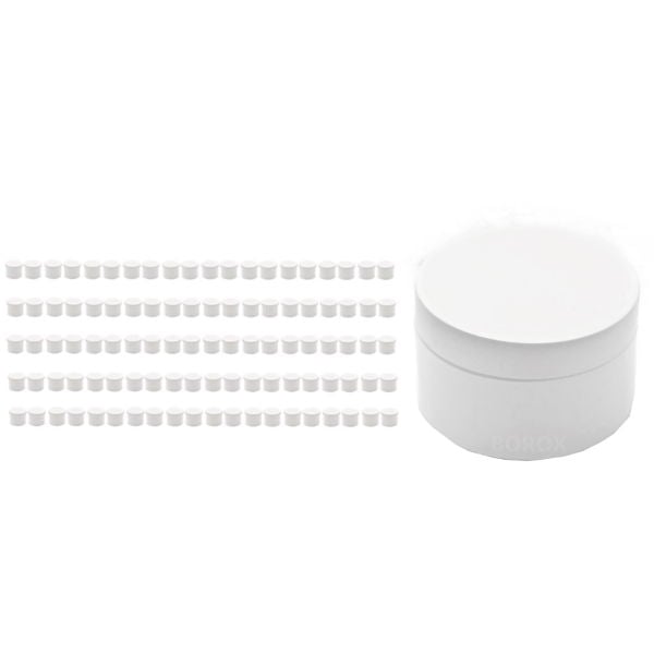 Beyaz Numune Kabı 300ml - Plastik Kapaklı Kutu 300 cc - 100 Adet Toptan