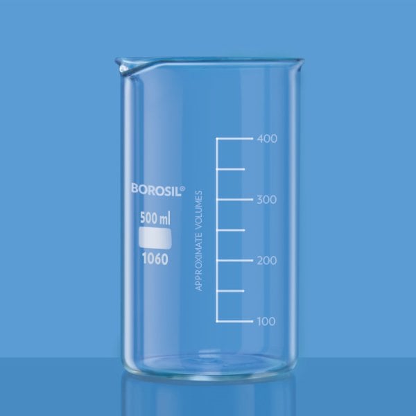 Borosil Cam Beher 250 ml - Uzun Form Isıya Dayanıklı 40 Adet Toptan