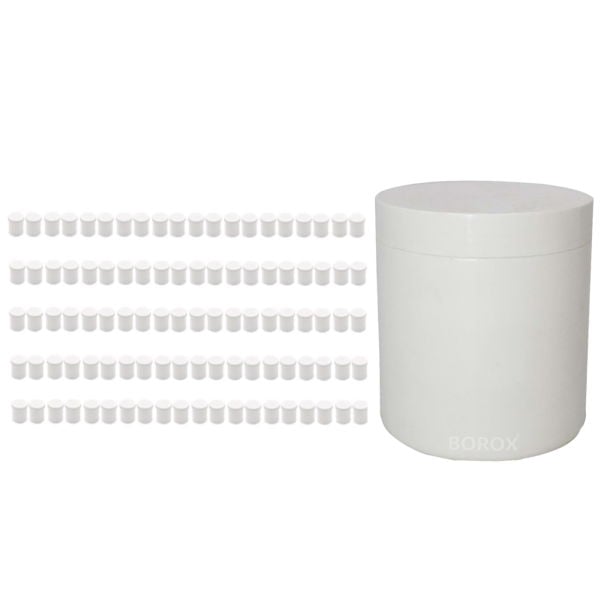 Beyaz Numune Kabı 500ml - Plastik Kapaklı Kutu 500 cc - 100 Adet Toptan