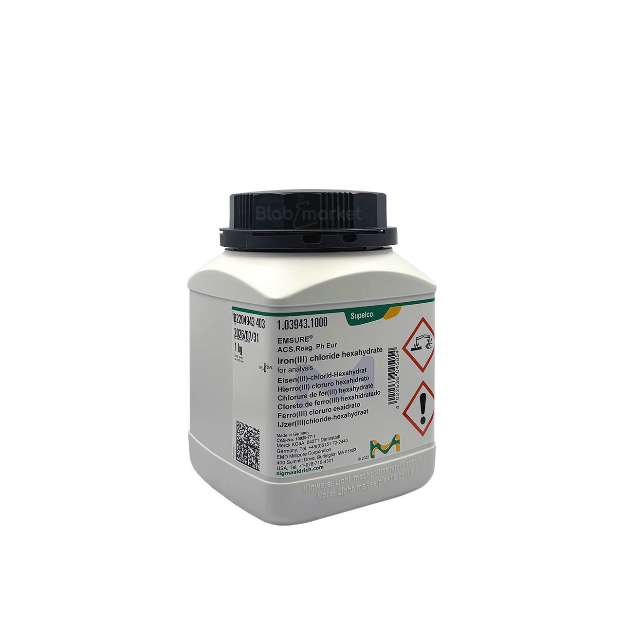 Merck 103943.1000 Demir III Klorür Hekzahidrat 1 kg - Iron III Chloride Hexahydrate Gr For Analysis Acs,Reag. Ph Eur
