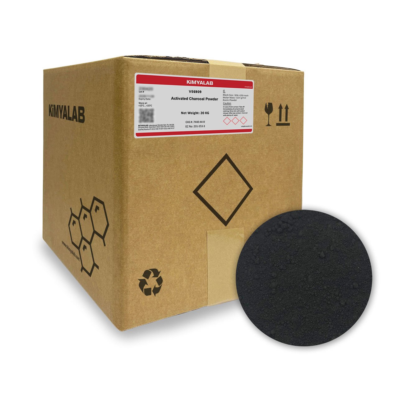 Kimyalab Aktif Karbon Toz - Activated Carbon - 20 Kg-Koli Toptan