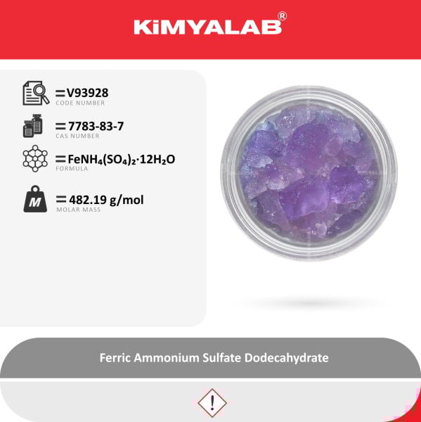 Kimyalab Amonyum Demir III Sülfat 100g - Ammonium Iron III Sulfate Dodecahydrate