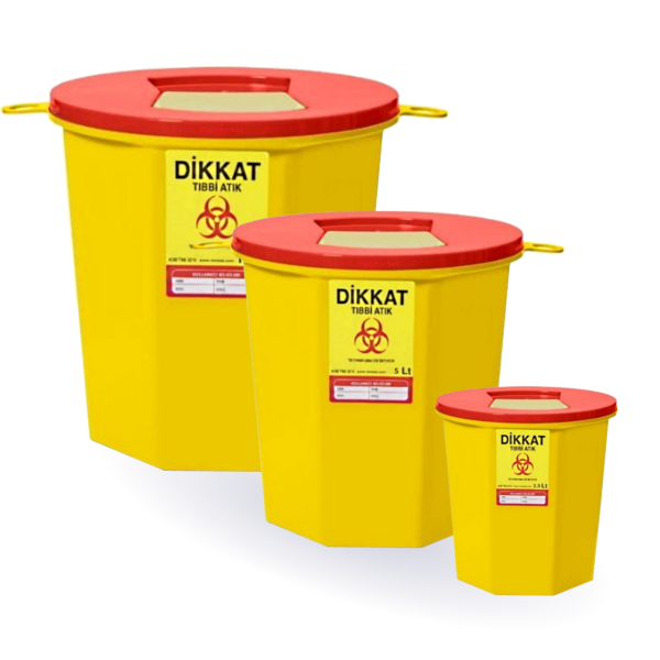 Borox Tıbbi Atık Kovası 1.3 L - Medikal Atık Kutusu Köşeli - 20 Adet Toptan