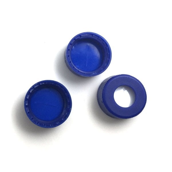 BOROX Yarıklı Mavi Screw Vial Kapağı ND9 -Mavi PTFE/Beyaz Silikon Septa- 100lü