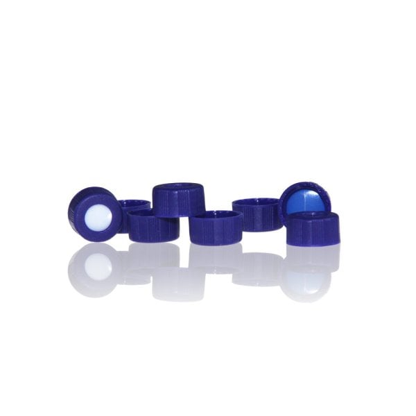 BOROX Yarıklı Mavi Screw Vial Kapağı ND9 -Mavi PTFE/Beyaz Silikon Septa- 100lü