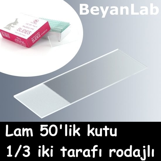 Borox Lam - İki Kenarı 1/3 Rodajlı Mikroskop Lamı - 50 Paket Toptan