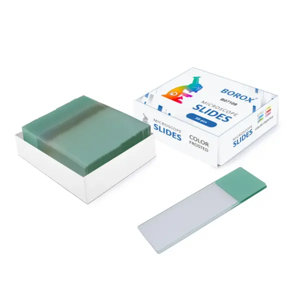 Borox Lam - Tek Yüzey Yeşil Rodajlı Mikroskop Lamı 10 Paket Toptan