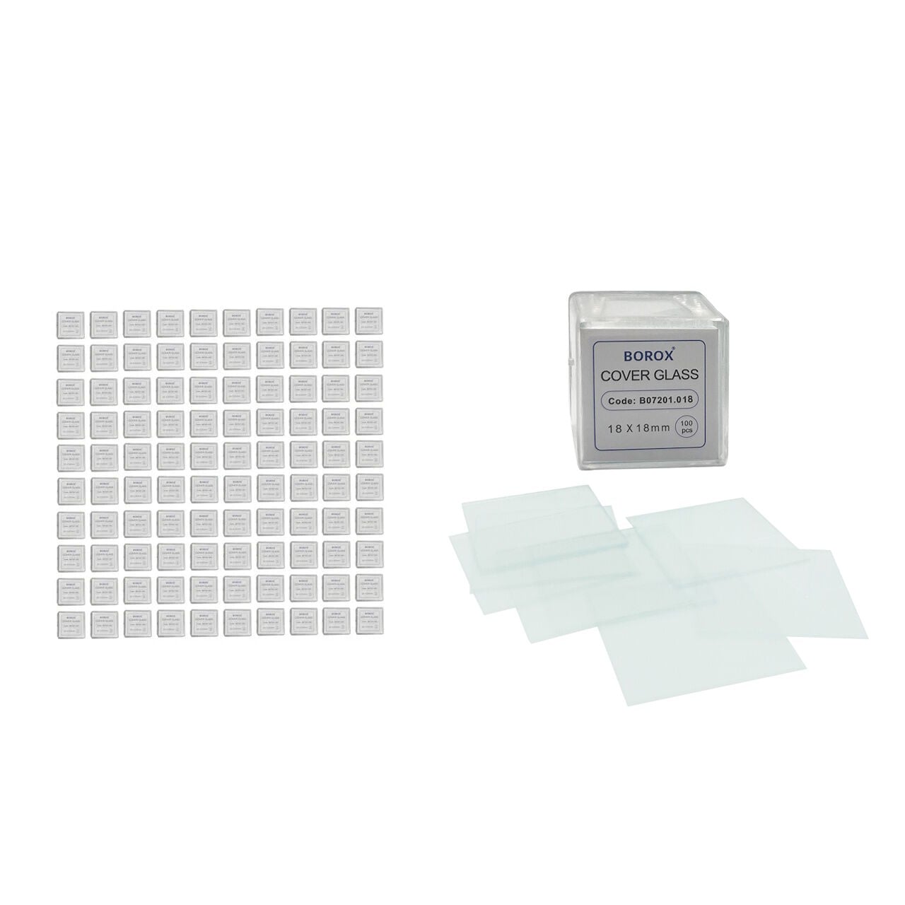 Borox Lamel 18x18mm - Mikroskop Slayt İçin Cover 100 Paket Toptan