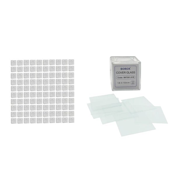 Borox Lamel 18x18mm - Mikroskop Slayt İçin Cover 100 Paket Toptan