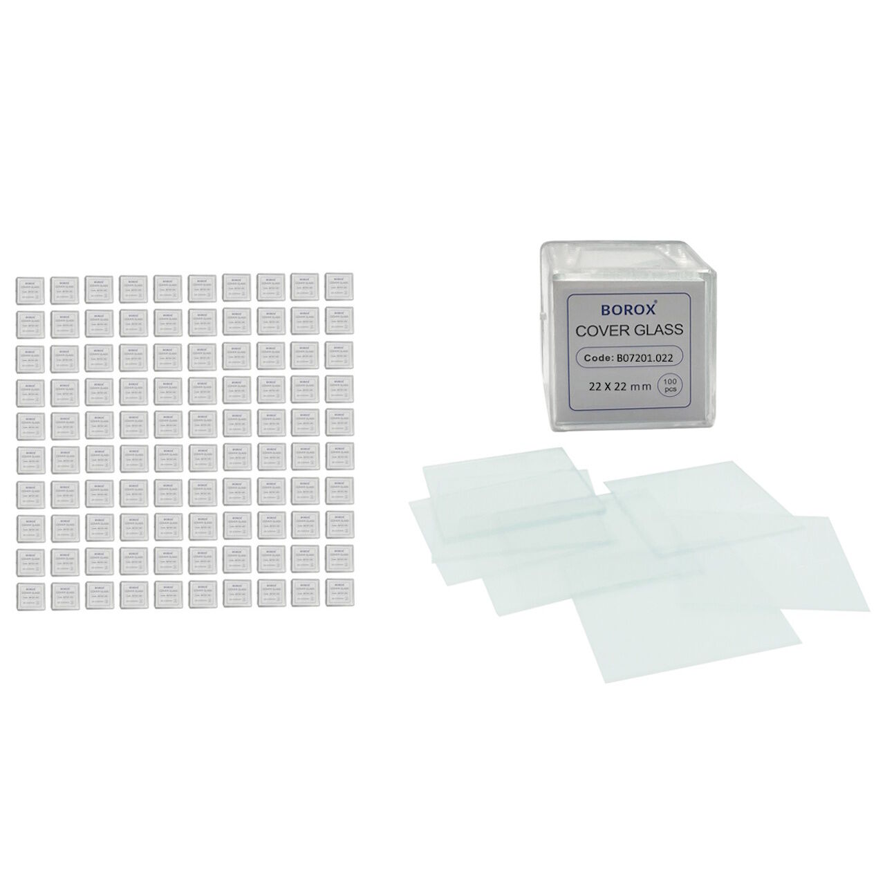 Borox Lamel 22x22mm - Mikroskop Slayt İçin Cover - 100 Paket Toptan