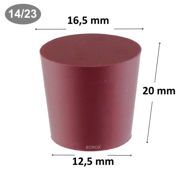 Borox Kauçuk Tıpa 12,5x16,5x20 mm - Kapak NS 14/23 - 1 Adet