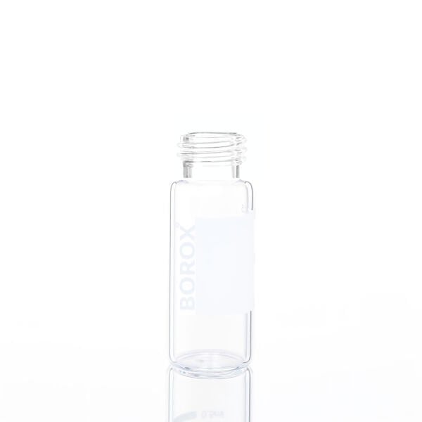 Borox Cam Vial 2 ml - Şeffaf - Vida Boyun ND9 - Hacim Ölçekli - 100 adet/paket