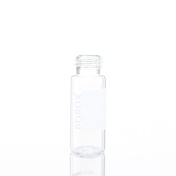 Borox Cam Vial 2 ml - Şeffaf - Vida Boyun ND9 - Hacim Ölçekli - 100 adet/paket