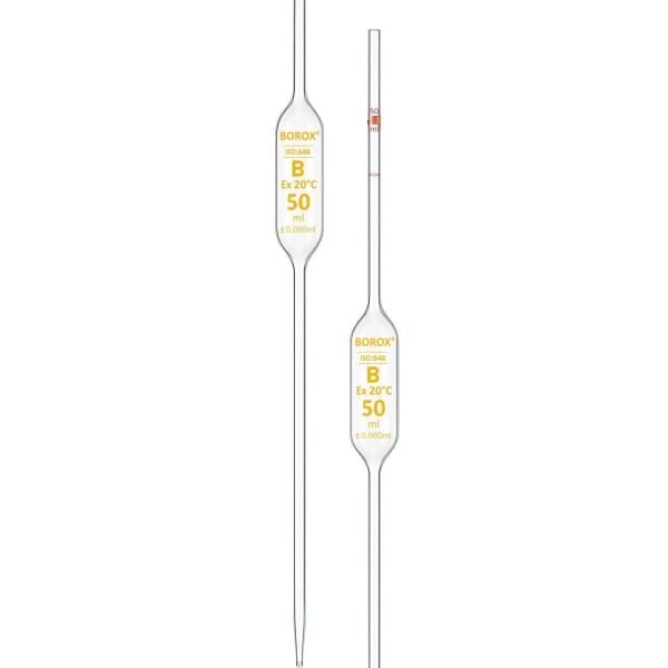 Borox Cam Bullu Pipet 10 ml - Volumetrik Pipet - Class B - 5 Adet/Paket