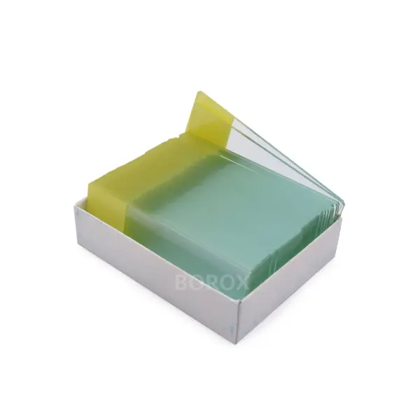 Borox Lam Tek Yüzey 1/3 Sarı Rodajlı Mikroskop Lamı 10 Paket Toptan