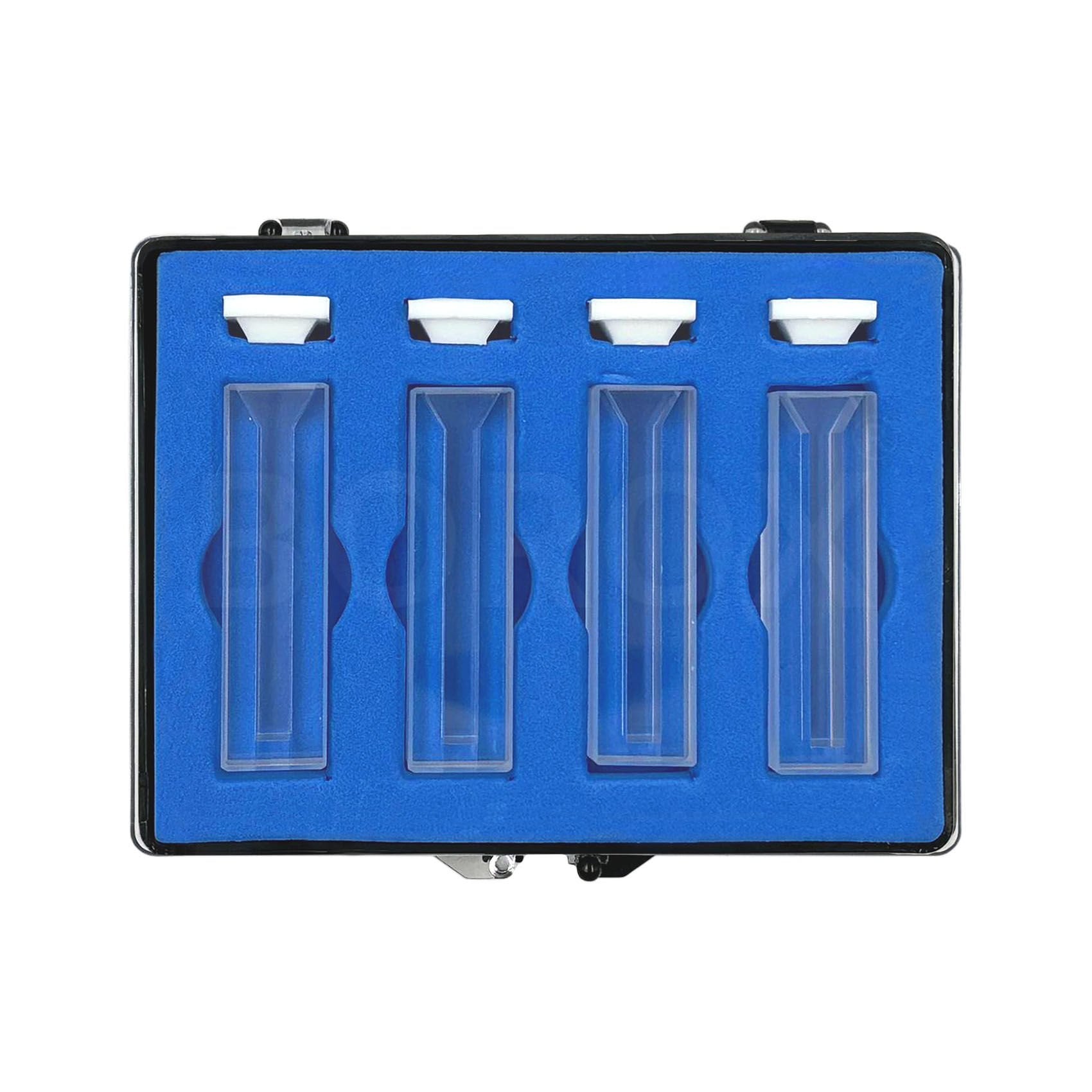 Cam Spektrofotometre Küveti - Semi Mikro 1.4 ml PTFE Kapaklı - 4 Adet Kutu