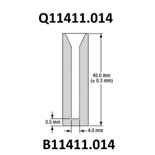 Cam Spektrofotometre Küveti - Semi Mikro 1.4 ml PTFE Kapaklı - 4 Adet Kutu