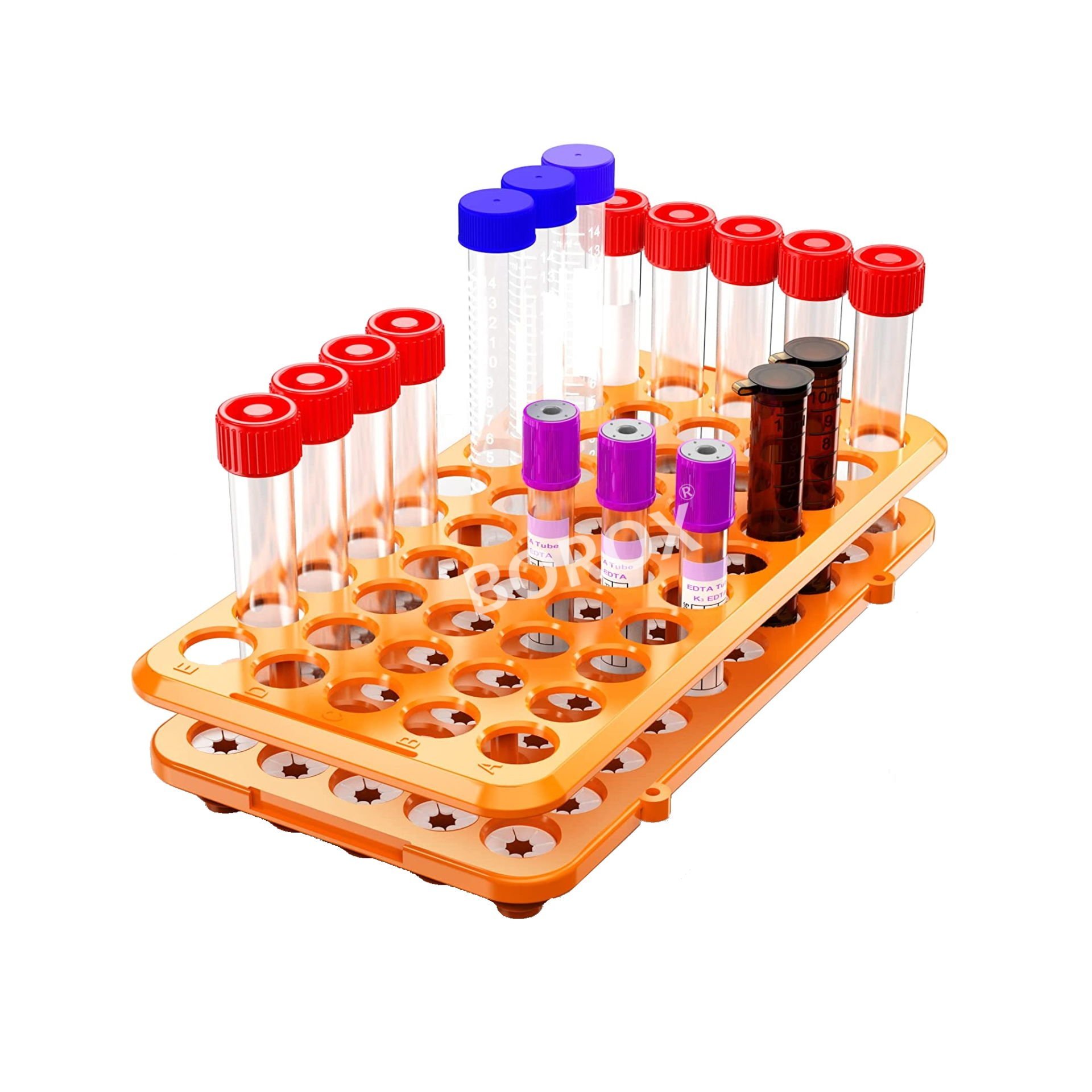 Deney Tüpü Standı 10mm-18mm Arası Tüpler İçin - 50 Delikli