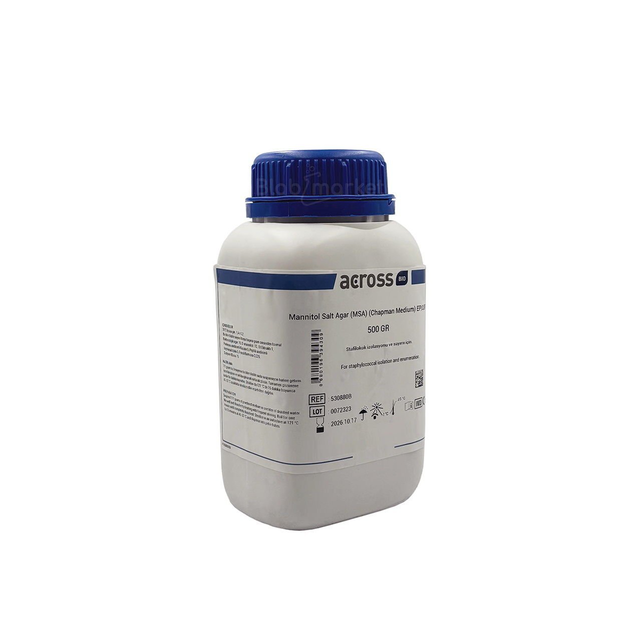 Across Bio 530880B Mannitol Salt Agar MSA Chapman Medium EP-USP-ISO