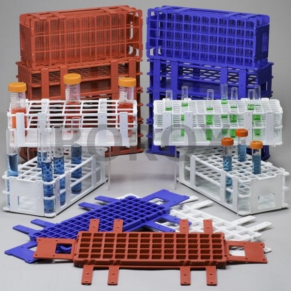 Borox Deney Tüpü Standı 90 Tüplük 13 mm - Plastik Kırmızı