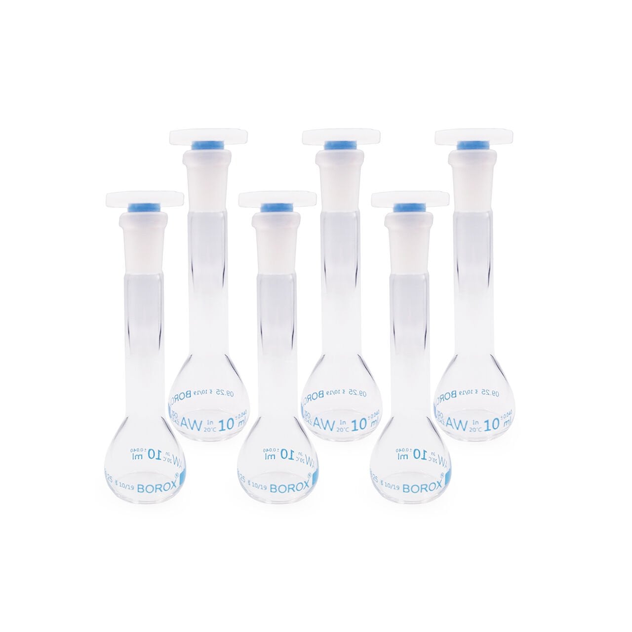 Borox Cam Balon Joje 10 ml - PP Tıpalı - Class A Sertifikalı - Cam Flask - 6 Adet/Paket