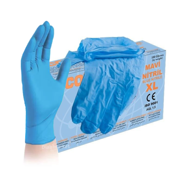 Nitril Eldiven Mavi - XL Beden - Çok Amaçlı - Pudrasız