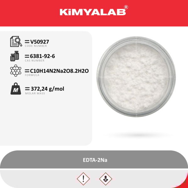 Kimyalab EDTA-2Na Titriplex III 500g - Ethylenediaminetetraacetic Acid - EDTA Disodyum Tuzu