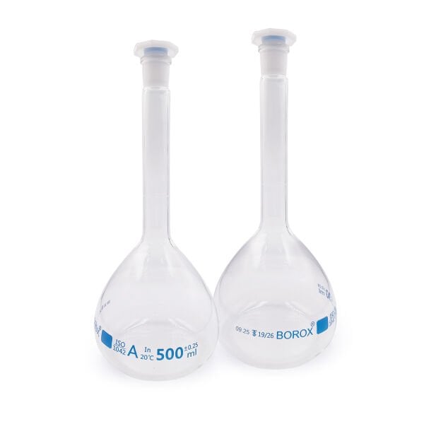 Borox Cam Balon Joje 500 ml - PP Tıpalı - Class A Sertifikalı - Cam Flask - 2 Adet/Paket