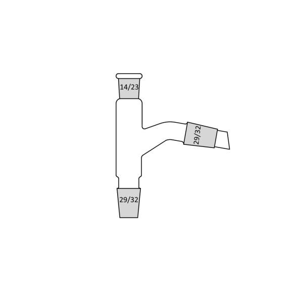 Borox Cam Distilasyon Başlığı - Termometre Girişli - 14/23-29/32-29/32