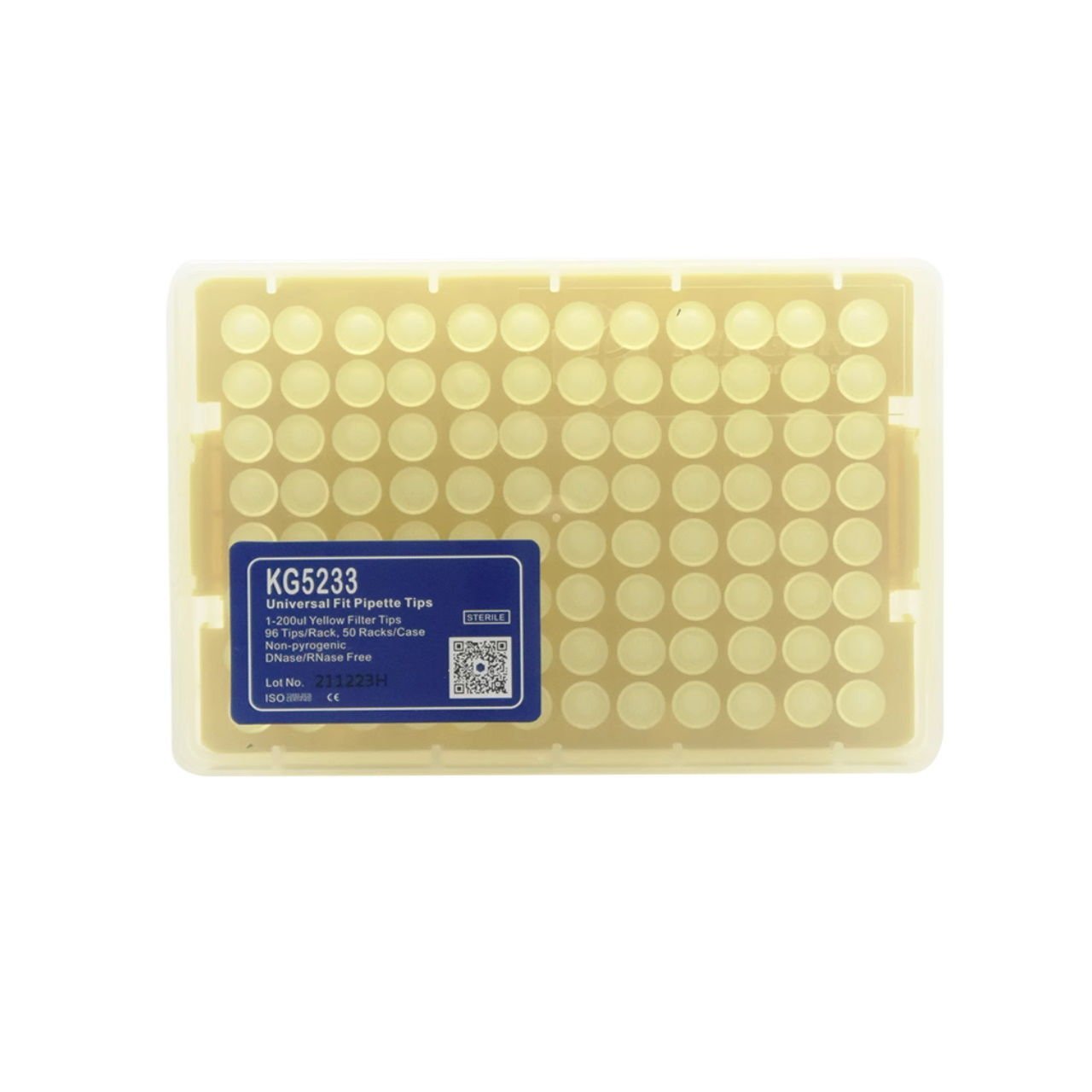Kirgen Filtreli Pipet Ucu Steril 200 µl - Uzun Tip - DNase, Rnase, Pyrogen free - 96 Adet / Rack