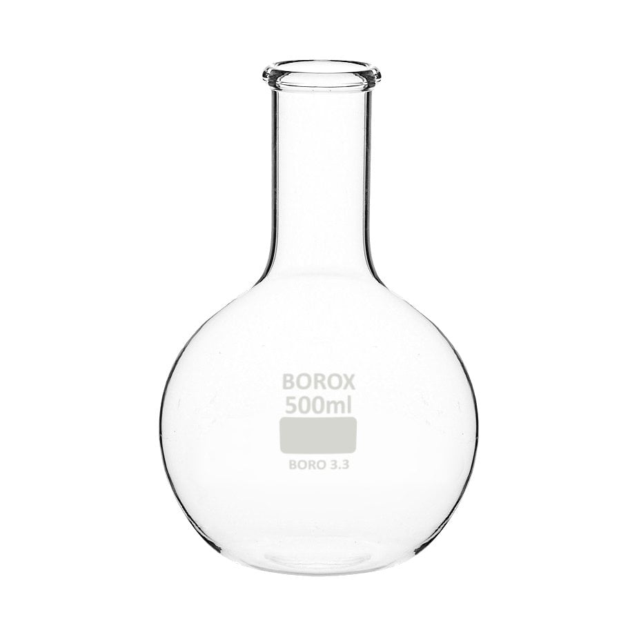 Borox Cam Balon 100 ml - Dibi Düz - Şilifsiz Deney Balonu