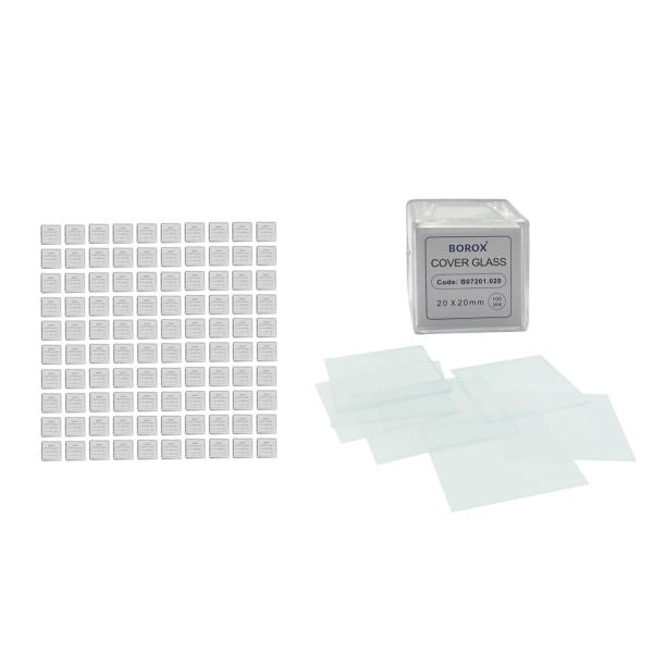Borox Lamel 20x20mm - Mikroskop Slayt İçin Cover Glass - 100 Paket Toptan