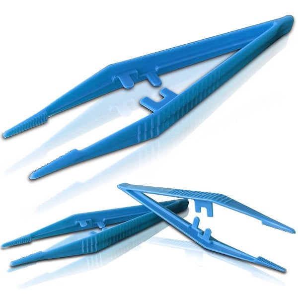 Borox Penset 13 cm Plastik Mavi - Küt Uçlu Dişli Düz Cımbız
