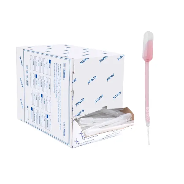 Borox Pastör Pipeti - Plastik Damlalık 0.5-1.0 ml - 500 Adet