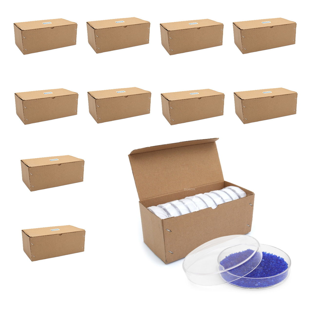 Borox Cam Petri Kabı 100 mm - Petri Kutusu Petri Dish 100 Adet Toptan