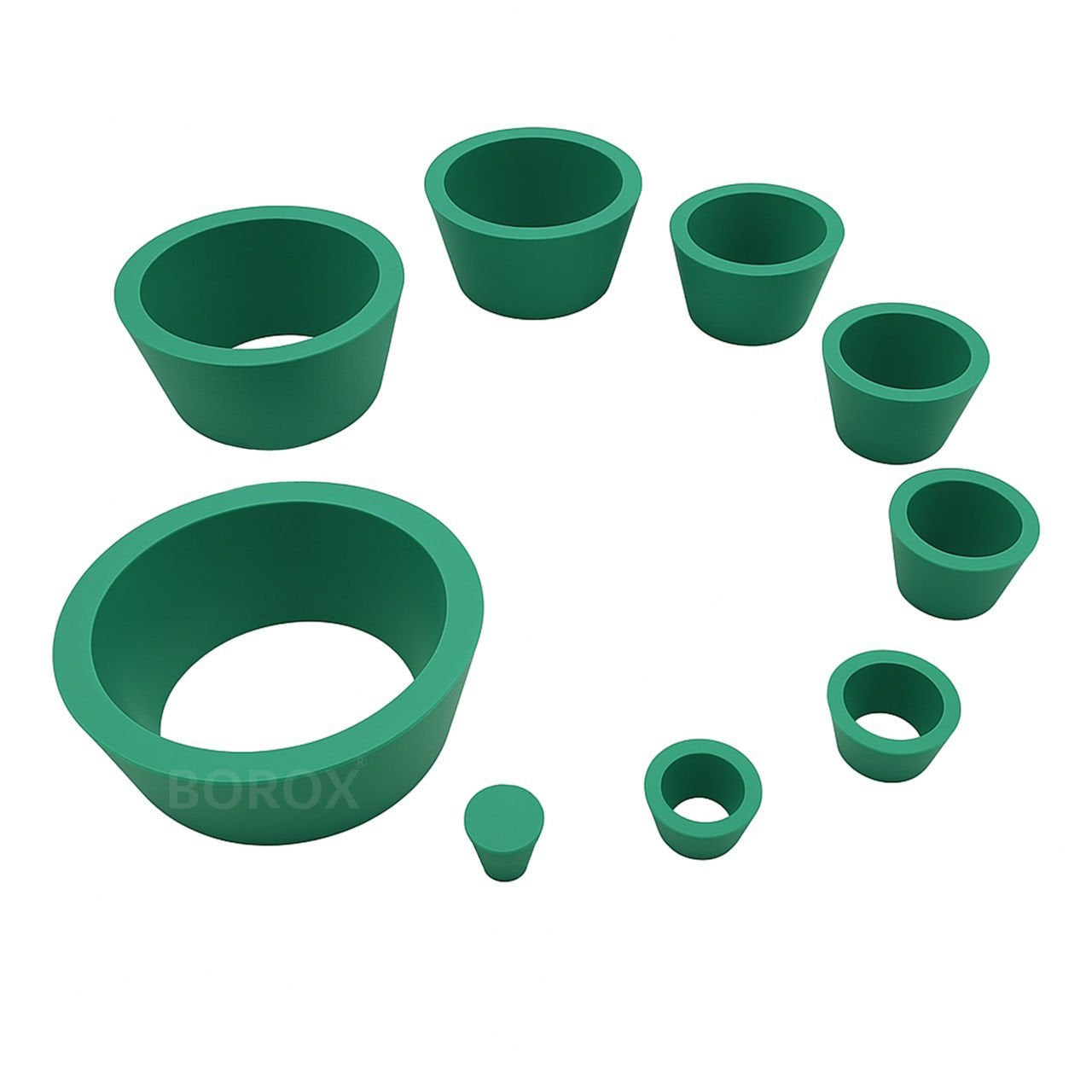 Borox Guko Seti - Nuçe Erlen Tıpası - Adaptör Seti - 9 Adet