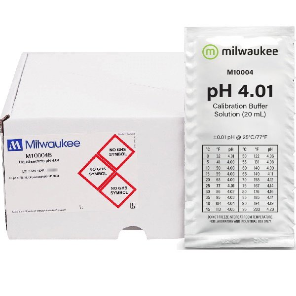 Milwaukee M10004B pH Kalibrasyon Tampon Çözeltisi pH 4.01 - 25adet/Paket