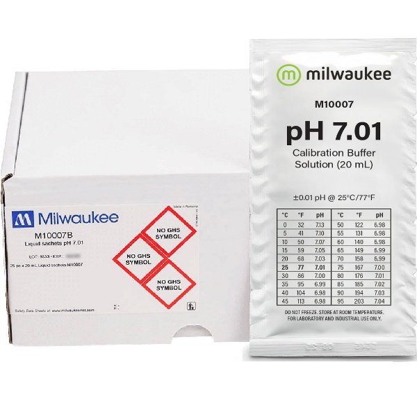 Milwaukee pH Kalibrasyon Sıvısı 7.01 Tampon Çözeltisi - 25adet/Paket