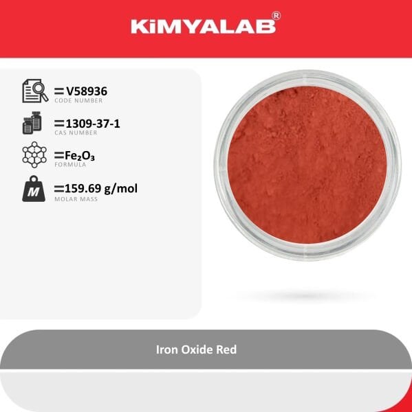 Kimyalab Demir III Oksit Kırmızı 1Kg - Iron Oxide Red - Iron III Oxide