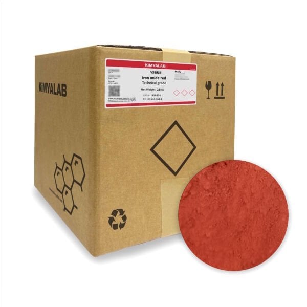 Kimyalab Demir III Oksit Kırmızı - Iron Oxide Red - Iron III Oxide - 25Kg-Koli Toptan