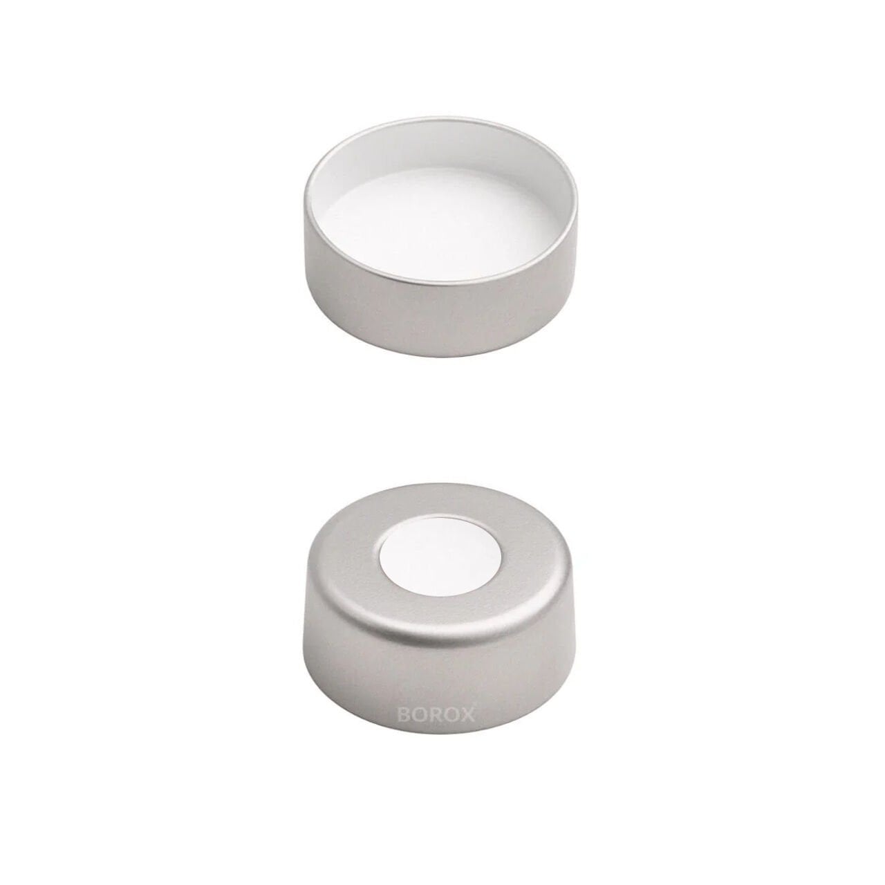 Borox Alüminyum Crimp Vial Kapağı ND20 - Beyaz PTFE/Beyaz Silikon Septa- 100lü