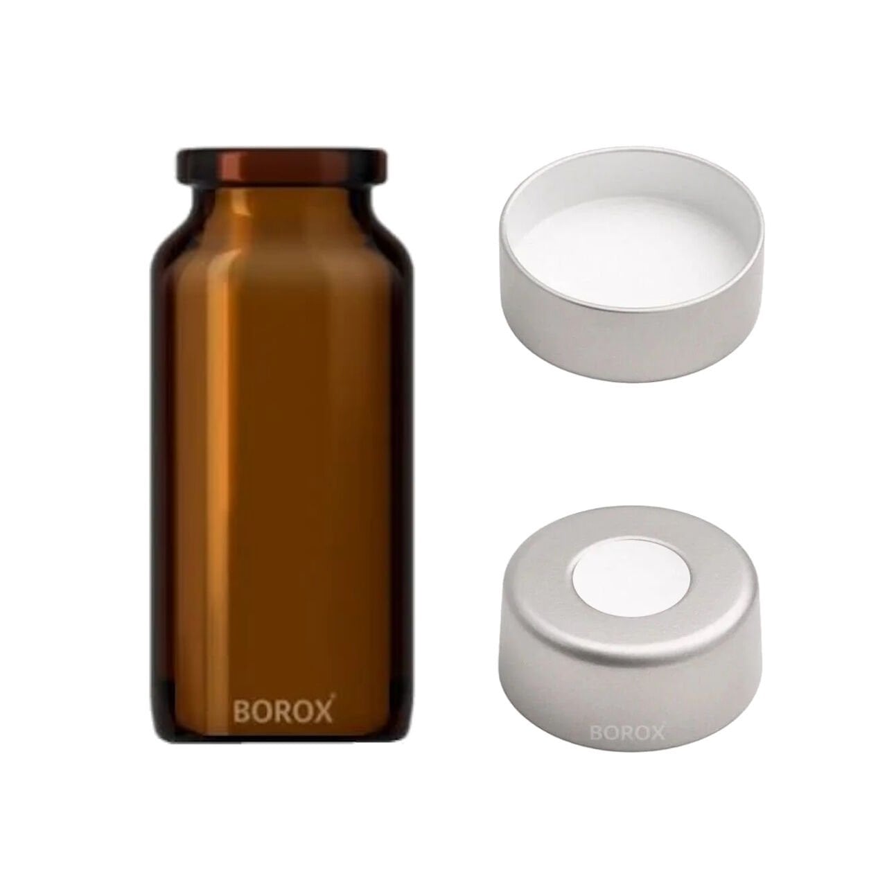 Borox Kapaklı Amber Cam Şişe 10ml - Crimp Vial ND20 - Dibi Düz - 100 Adet Toptan