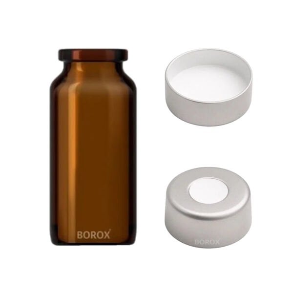 Borox Kapaklı Amber Cam Şişe 10ml - Crimp Vial ND20 - Dibi Düz - 100 Adet Toptan