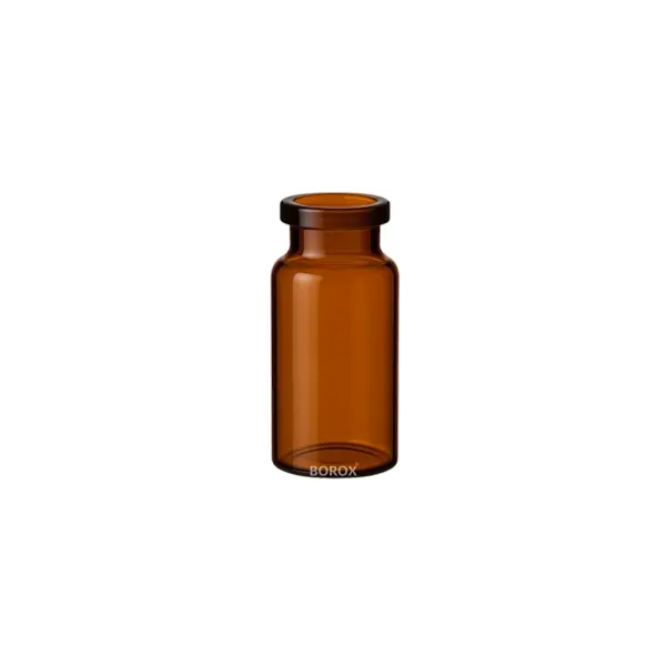 Borox Kapaklı Amber Cam Şişe 10ml - Crimp Vial ND20 - Dibi Düz - 100 Adet/Paket